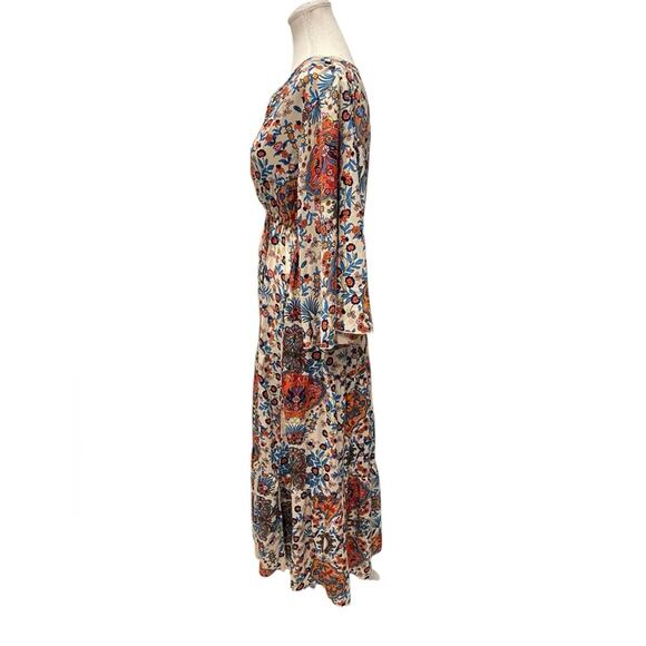 BOEMO Anthropologie Boho Kafta Floral Multicolor Maxi Dress Size:M - Picture 4 of 10